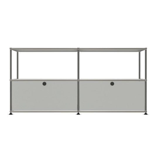 2x2 Modular Metal Sideboard with 2 bottom doors & 1-1 pannel [W(750+750)XD350XH(350+350)] by Usm #Light Gray [RAL 7035]