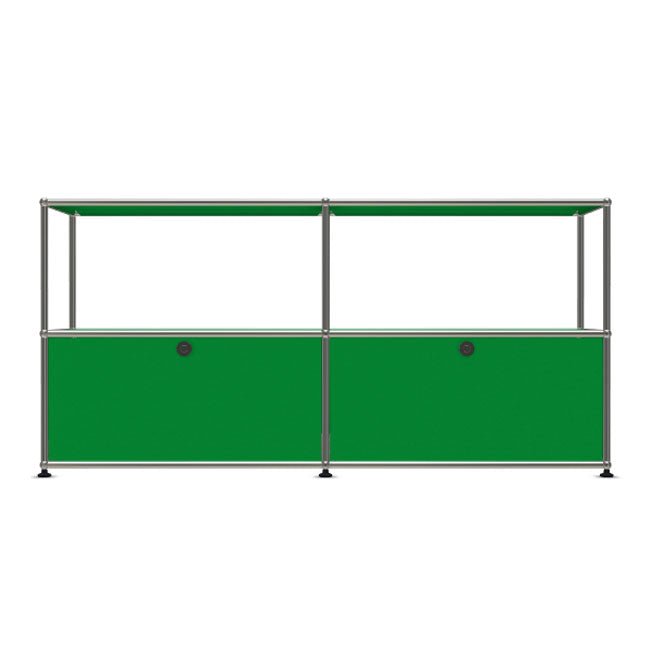 2x2 Modular Metal Sideboard with 2 bottom doors & 1-1 pannel [W(750+750)XD350XH(350+350)] by Usm #USM Green