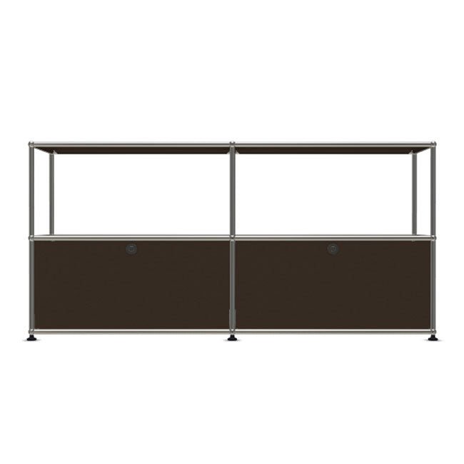 2x2 Modular Metal Sideboard with 2 bottom doors & 1-1 pannel [W(750+750)XD350XH(350+350)] by Usm #USM Brown