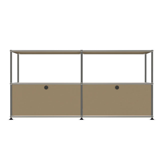 2x2 Modular Metal Sideboard with 2 bottom doors & 1-1 pannel [W(750+750)XD350XH(350+350)] by Usm #USM Beige