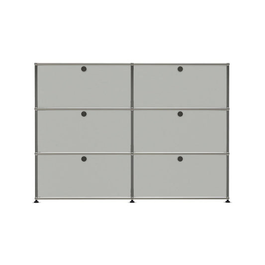 2x3 Modular Metal Sideboard with 6 doors [W(750+750)XD350XH(350+350+350)] by Usm #Light Gray [RAL 7035]