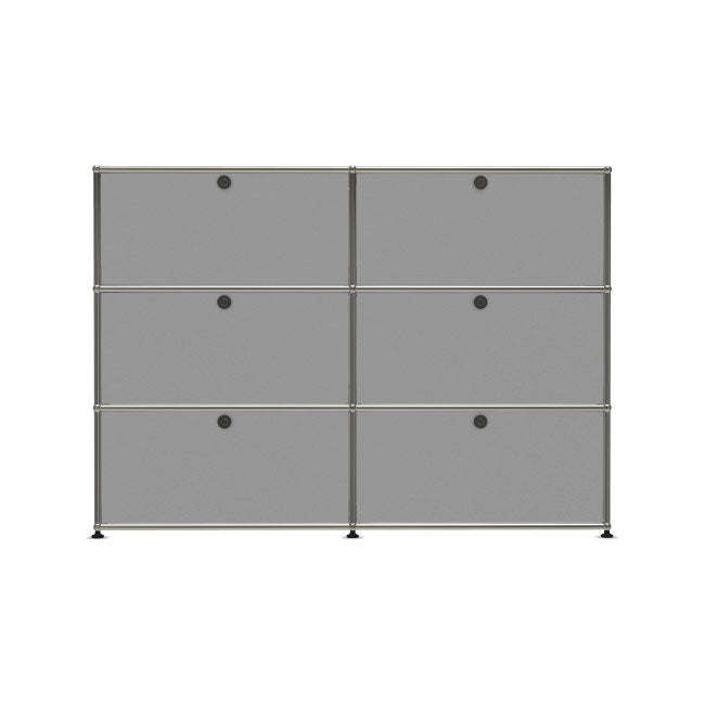 2x3 Modular Metal Sideboard with 6 doors [W(750+750)XD350XH(350+350+350)] by Usm #USM Matte Silver