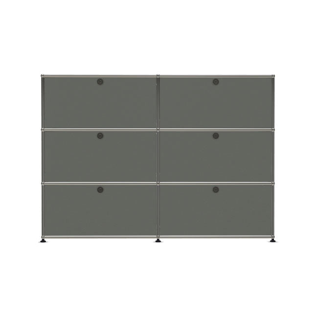 2x3 Modular Metal Sideboard with 6 doors [W(750+750)XD350XH(350+350+350)] by Usm #USM Mid-Gray