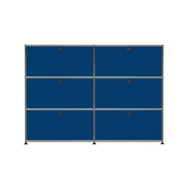 2x3 Modular Metal Sideboard with 6 doors [W(750+750)XD350XH(350+350+350)] by Usm #Gentian Blue [RAL 5010]