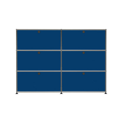 2x3 Modular Metal Sideboard with 6 doors [W(750+750)XD350XH(350+350+350)] by Usm #Gentian Blue [RAL 5010]