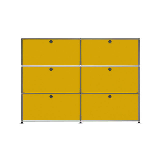 2x3 Modular Metal Sideboard with 6 doors [W(750+750)XD350XH(350+350+350)] by Usm #Golden Yellow [RAL 1004]