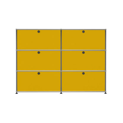 2x3 Modular Metal Sideboard with 6 doors [W(750+750)XD350XH(350+350+350)] by Usm #Golden Yellow [RAL 1004]
