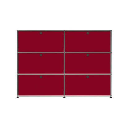 2x3 Modular Metal Sideboard with 6 doors [W(750+750)XD350XH(350+350+350)] by Usm #USM Ruby Red