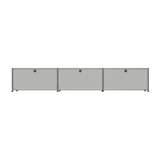 3x1 Modular Metal Sideboard with 3 doors [W(750+750+750)XD350XH350] by Usm #Light Gray [RAL 7035]