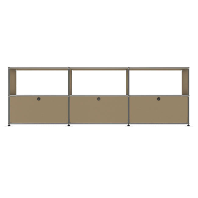 3x2 Modular Metal Sideboard with 3 bottom doors & 3-2-2 pannel [W(750+750+750)XD350XH(350+350)] by Usm #USM Beige