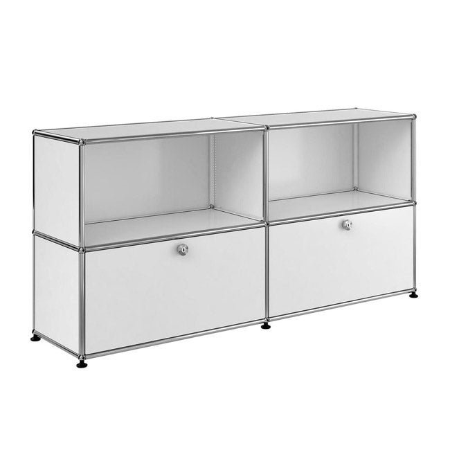 2x2 Modular Metal Sideboard with 2 bottom doors [W(750+750)XD350XH(350+350)] by Usm #Pure White [RAL 9010]