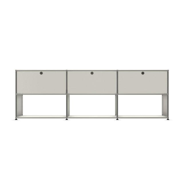 3x2 Modular Metal Sideboard with 3 top doors & 3-2-2 Pannels [W(750+750+750)XD350XH(350+350)] by Usm #Pure White [RAL 9010]