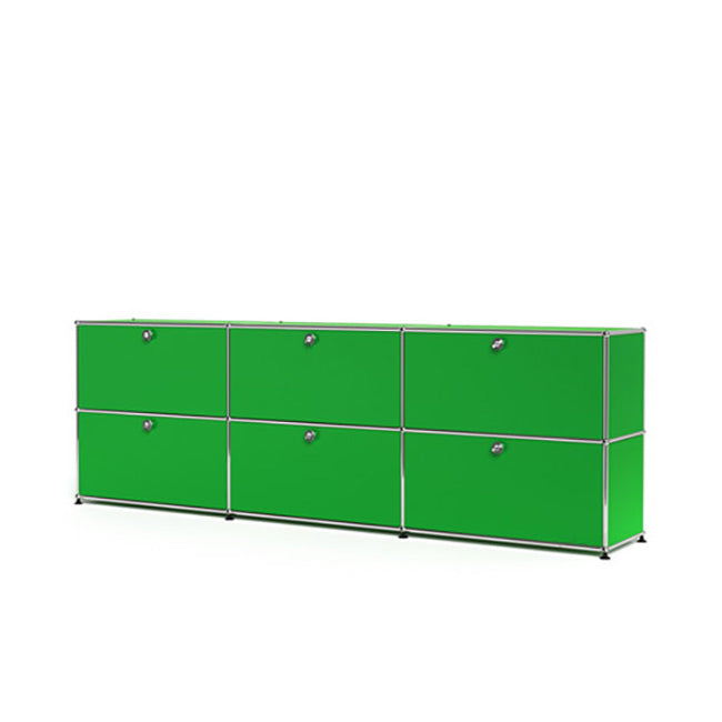 3x2 Modular Metal Sideboard with 6 doors [W(750+750+750)XD350XH(350+350)] by Usm #USM Green