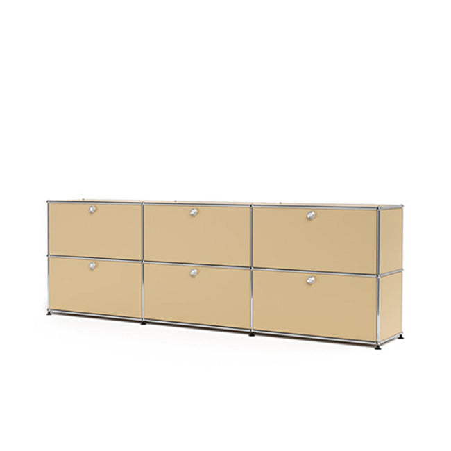 3x2 Modular Metal Sideboard with 6 doors [W(750+750+750)XD350XH(350+350)] by Usm #USM Beige