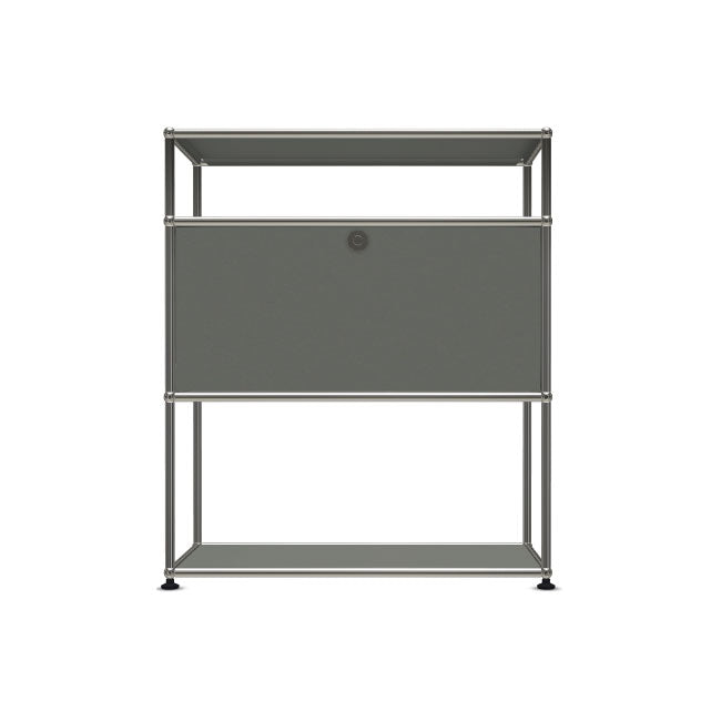 1x3 Modular Metal Highboard with 1 middle door & 1-1 pannel [W750XD350XH(350+350+175)] by Usm #USM Mid-Gray