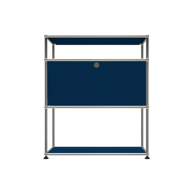 1x3 Modular Metal Highboard with 1 middle door & 1-1 pannel [W750XD350XH(350+350+175)] by Usm #Steel Blue [RAL 5011]