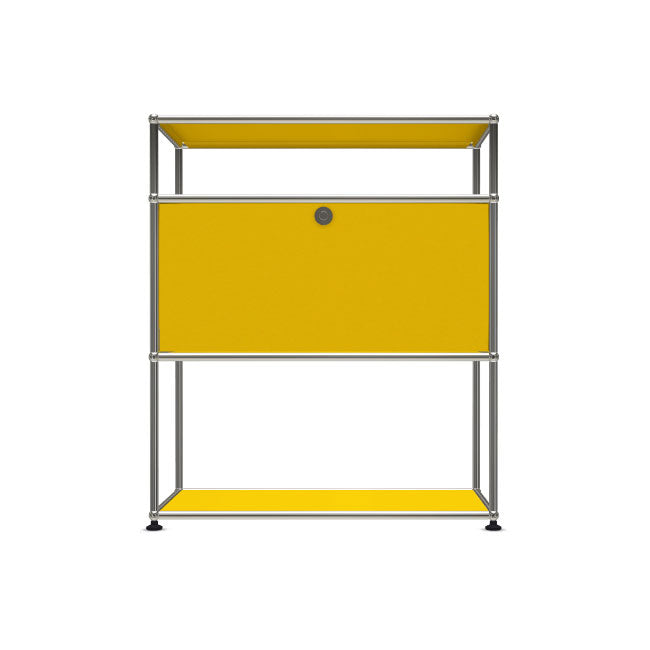 1x3 Modular Metal Highboard with 1 middle door & 1-1 pannel [W750XD350XH(350+350+175)] by Usm #Golden Yellow [RAL 1004]