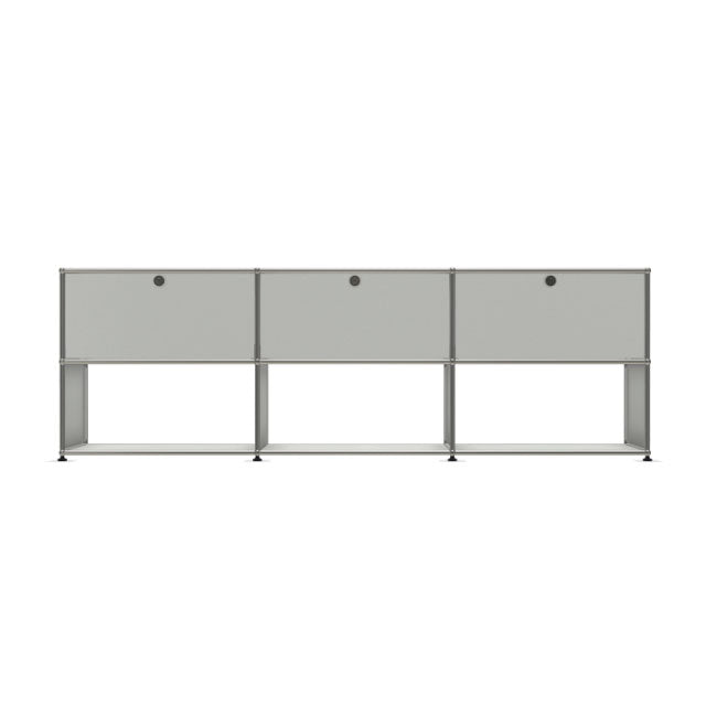 3x2 Modular Metal Sideboard with 3 top doors & 3-2-2 Pannels [W(750+750+750)XD350XH(350+350)] by Usm #Light Gray [RAL 7035]