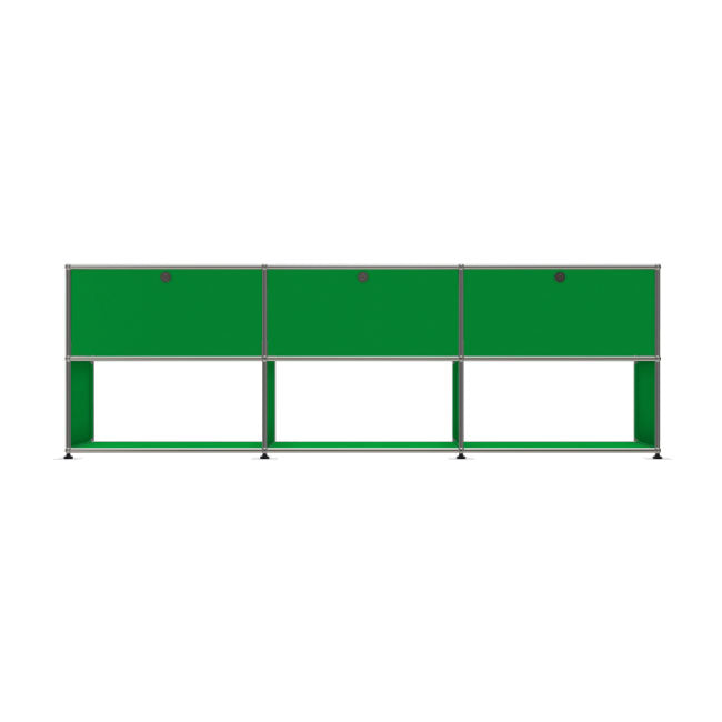 3x2 Modular Metal Sideboard with 3 top doors & 3-2-2 Pannels [W(750+750+750)XD350XH(350+350)] by Usm #USM Green