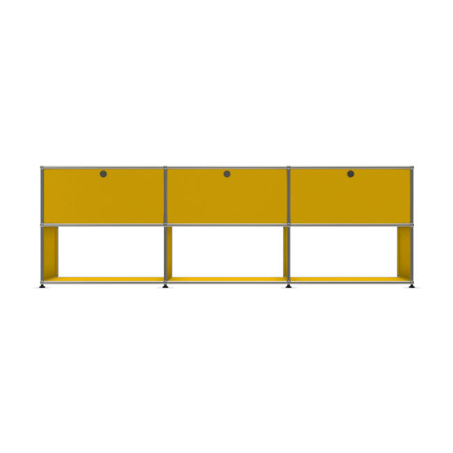 3x2 Modular Metal Sideboard with 3 top doors & 3-2-2 Pannels [W(750+750+750)XD350XH(350+350)] by Usm #Golden Yellow [RAL 1004]