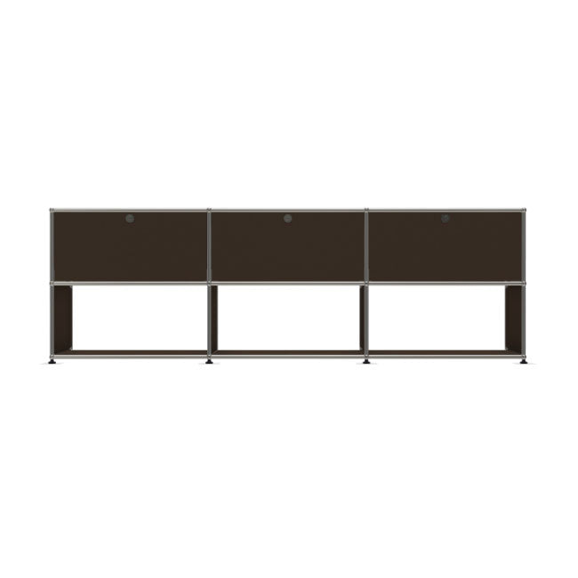 3x2 Modular Metal Sideboard with 3 top doors & 3-2-2 Pannels [W(750+750+750)XD350XH(350+350)] by Usm #USM Brown