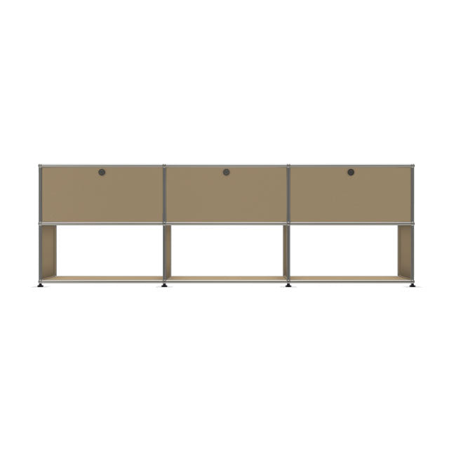 3x2 Modular Metal Sideboard with 3 top doors & 3-2-2 Pannels [W(750+750+750)XD350XH(350+350)] by Usm #USM Beige