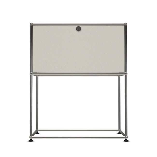 1x2 Modular Metal Sideboard with 1 top door & 0 pannel [W750XD350XH(500+395)] by Usm #Pure White [RAL 9010]