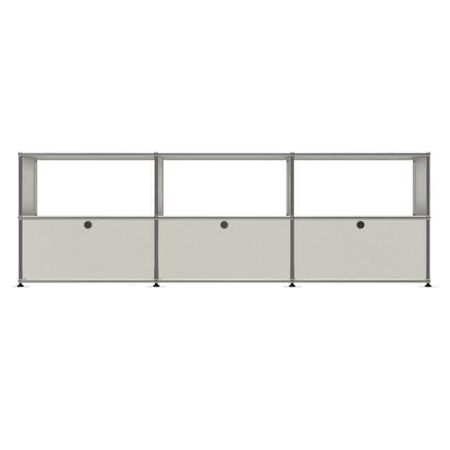 3x2 Modular Metal Sideboard with 3 bottom doors & 3-2-2 pannel [W(750+750+750)XD350XH(350+350)] by Usm #Pure White [RAL 9010]