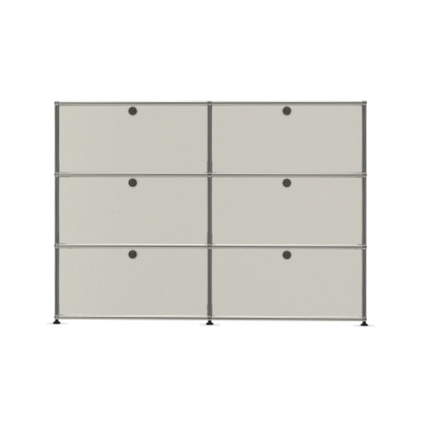 2x3 Modular Metal Sideboard with 6 doors [W(750+750)XD350XH(350+350+350)] by Usm #Pure White [RAL 9010]