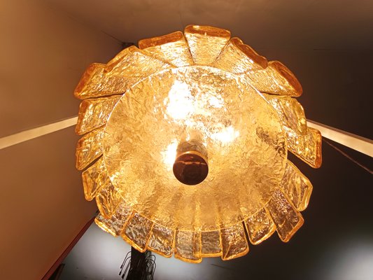 Majestic and Monumental Golden Murano Glass Chandelier, Italy, 1980s-JPQ-2042017