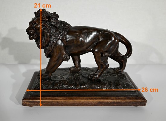 Majestic Lion Sculpture by Edouard Delabrierre, 1900s-RVK-1348269