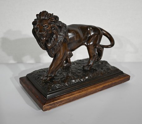 Majestic Lion Sculpture by Edouard Delabrierre, 1900s-RVK-1348269