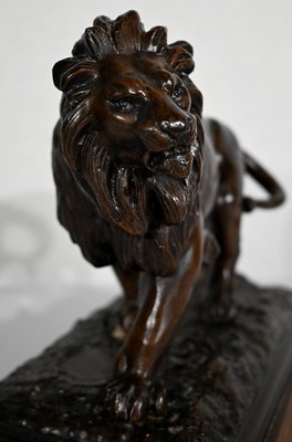 Majestic Lion Sculpture by Edouard Delabrierre, 1900s-RVK-1348269