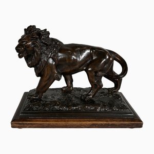 Majestic Lion Sculpture by Edouard Delabrierre, 1900s-RVK-1348269