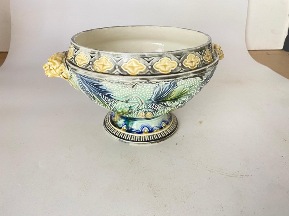 Majolica Bowl or Vide Poche, Belgium, 1900s