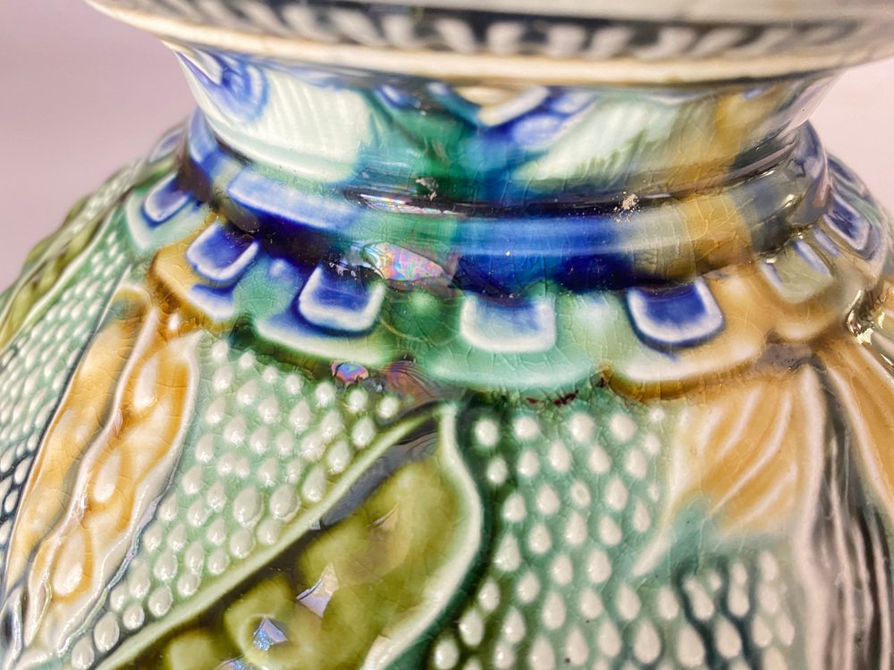 Majolica Bowl or Vide Poche, Belgium, 1900s