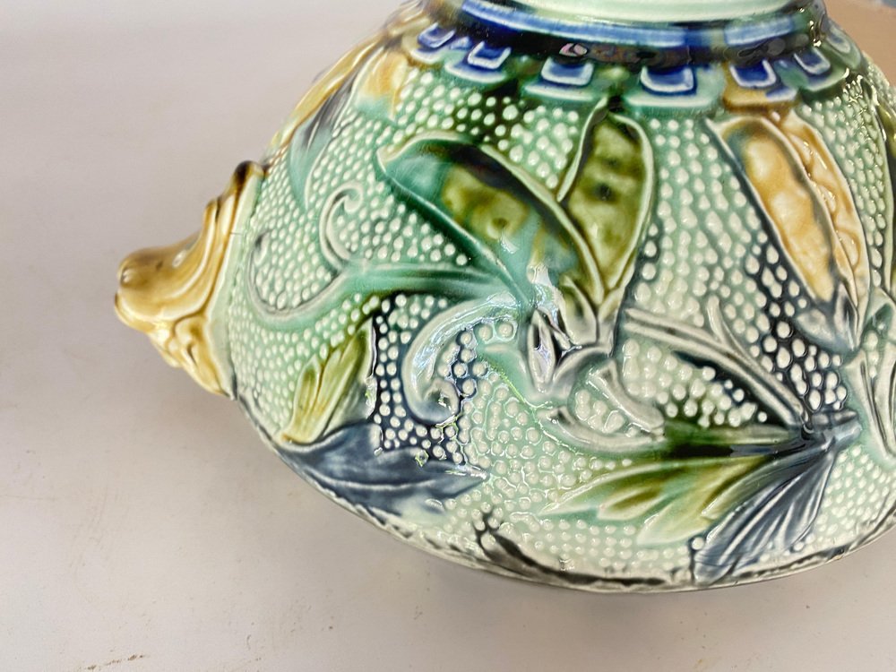 Majolica Bowl or Vide Poche, Belgium, 1900s