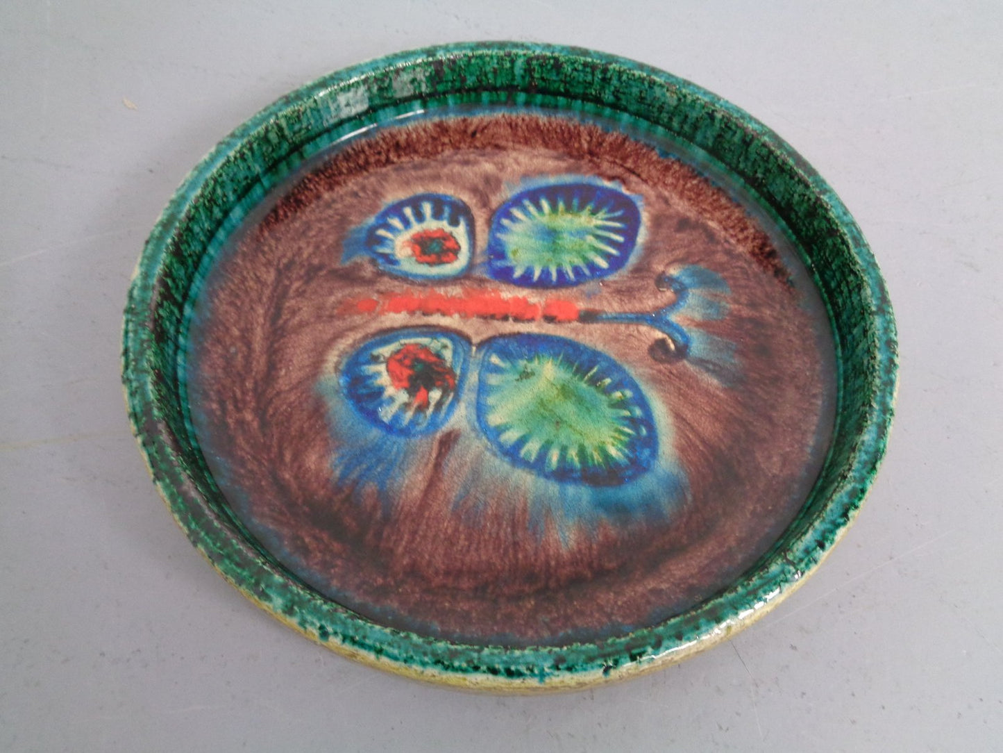 Majolica Butterfly Ceramic Bowl, 1960s