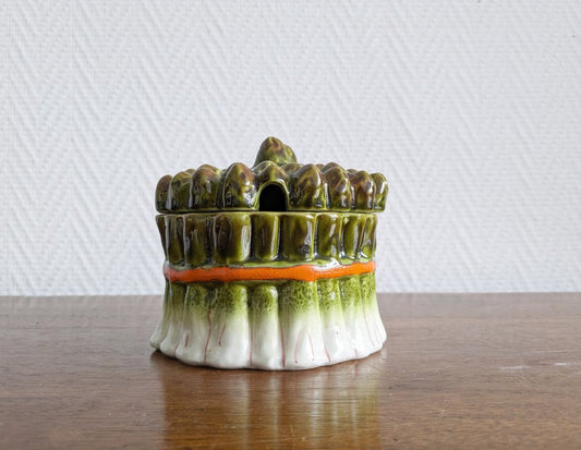 Majolica Ceramic Asparagus Gravy Boat, Italy, 1970s