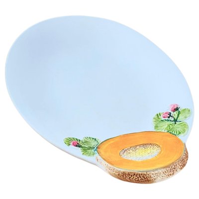 Majolica Ceramic Enameled Platter with Fruit Decor Pattern, Italy, 1970s-UR-1361448