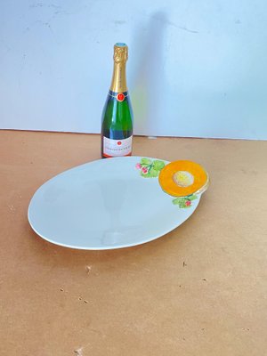 Majolica Ceramic Enameled Platter with Fruit Decor Pattern, Italy, 1970s-UR-1361448