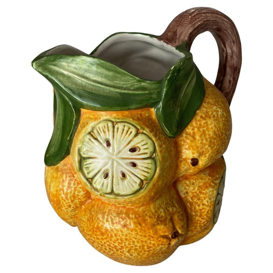 Majolica Ceramic Free Form Fruits Jug or Pitcher, 1960