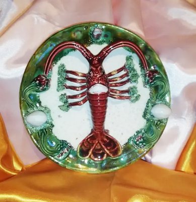 Majolica Decorative Plates with Crab and Lobster, 1940s, Set of 2-ODB-881112