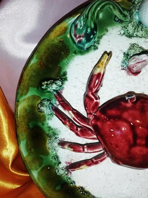 Majolica Decorative Plates with Crab and Lobster, 1940s, Set of 2-ODB-881112