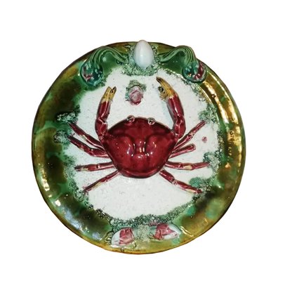 Majolica Decorative Plates with Crab and Lobster, 1940s, Set of 2-ODB-881112