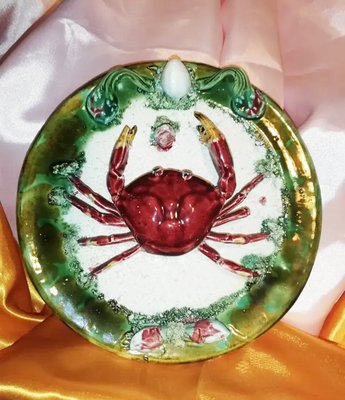 Majolica Decorative Plates with Crab and Lobster, 1940s, Set of 2-ODB-881112