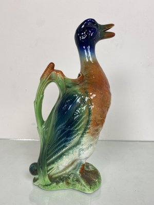 Majolica Duck Shaped Pitcher, St. Clement France-WZZ-971115