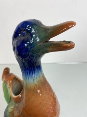 Majolica Duck Shaped Pitcher, St. Clement France-WZZ-971115