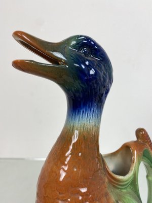 Majolica Duck Shaped Pitcher, St. Clement France-WZZ-971115