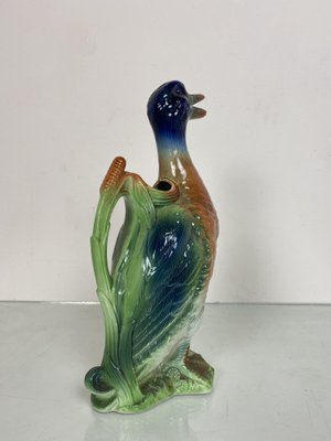 Majolica Duck Shaped Pitcher, St. Clement France-WZZ-971115